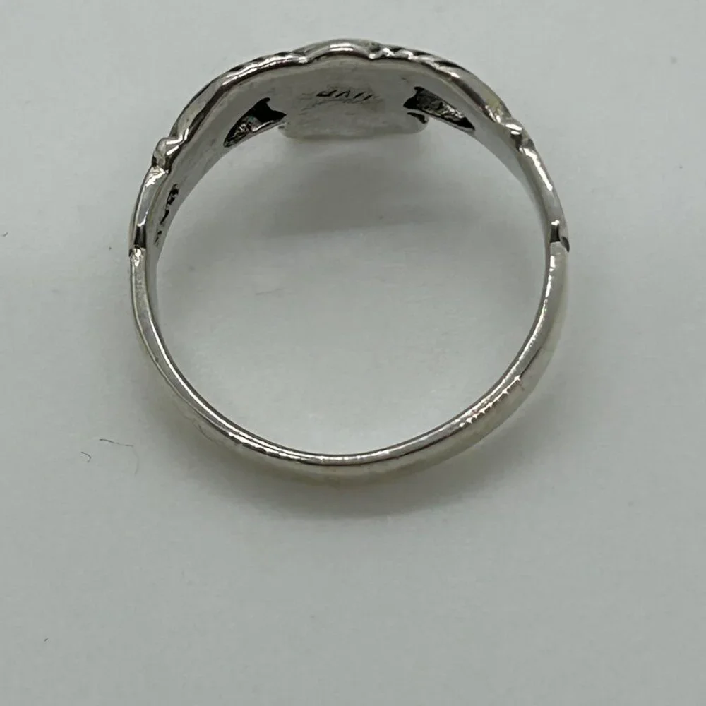 Vintage Sterling Silver Claddagh Ring Irish Celtic Jewelry Signed HVP 925 Size 6 - Picture 9 of 11